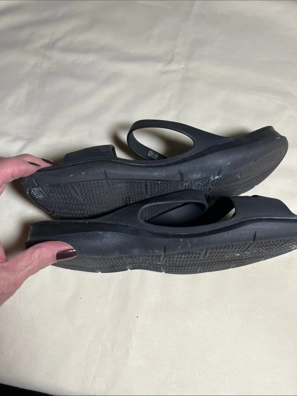 CROCS Black Dual-Strap Comfort Slide Sandals